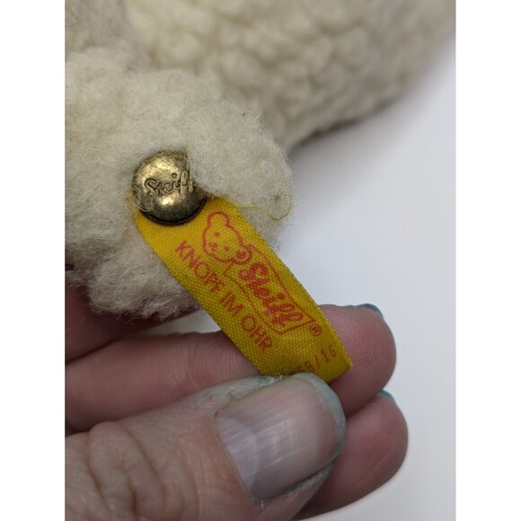 Steiff Lamb Stuffed Plush Mini 7in Sheep Laying Lying 5668/16 Tag In Ear - Picture 5 of 10